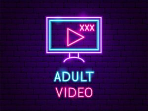 Adult Video Neon Label