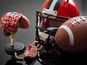 Brain damage and sports injury concept
